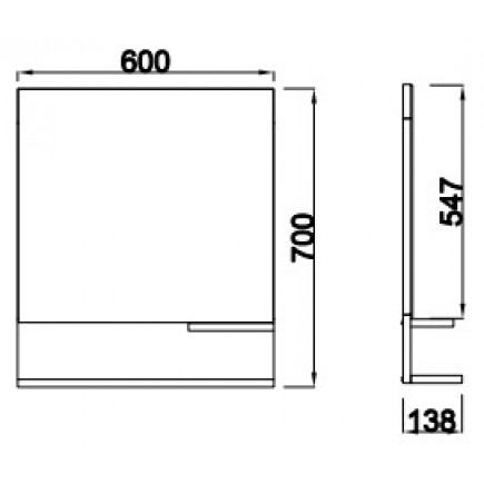 ЗЕРКАЛО ETNA 65 СМ SONOMO OAK (размер зеркала 60*70 см)