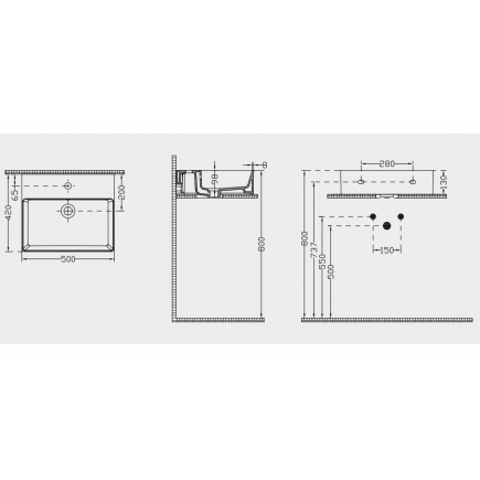РАКОВИНА 5870 (БЕЛАЯ) TWINS 50*42
