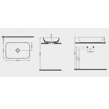 РАКОВИНА 5851 (БЕЛАЯ) ORFE 60*40