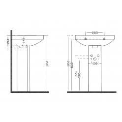 ПЪЕДЕСТАЛ 1920 ПОД РАКОВИНУ 1910 (ножка керам)