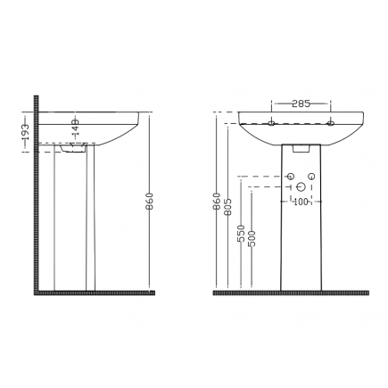 ПЪЕДЕСТАЛ 1920 ПОД РАКОВИНУ 1910 (ножка керам)