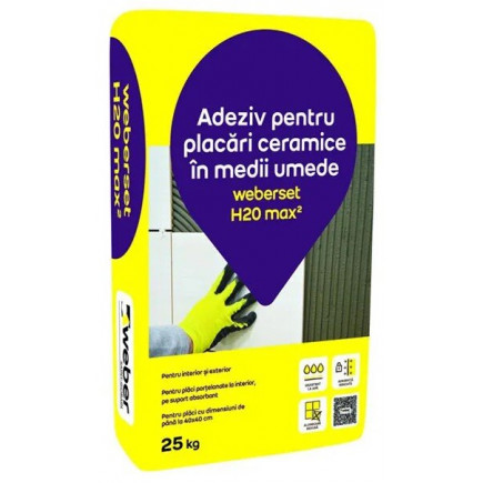 Клей Для Плитки Weberset Н20 Max 25Кг