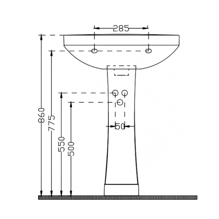 ПЪЕДЕСТАЛ 1220 ПОД РАКОВИНУ 1210 (ножка керам)