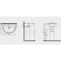 РАКОВИНА 1104 (БЕЛАЯ) REVNA 50*60