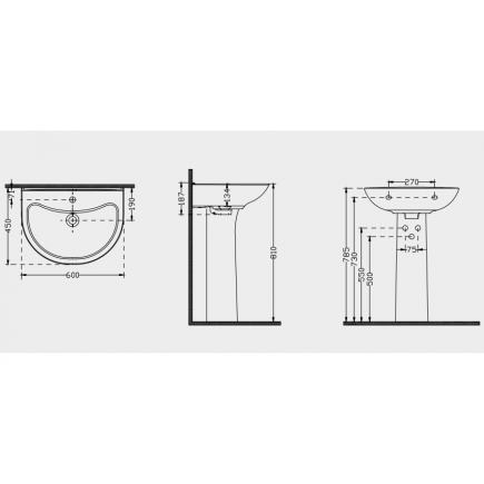 РАКОВИНА 1104 (БЕЛАЯ) REVNA 50*60