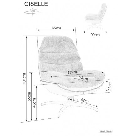 Кресло GISELLE цвет черный ТАР.242/экотажа черный ТАР.244