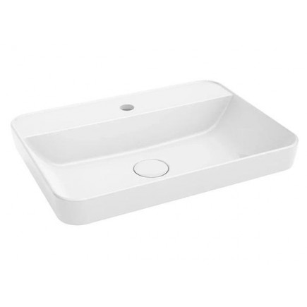 РАКОВИНА PLAZA 55*40 см ВСТРАИВАЕМАЯ СВЕРХУ С ОТВЕРСТИЕМ ПОД СМЕСИТЕЛЬ PLR.wbi.55.1